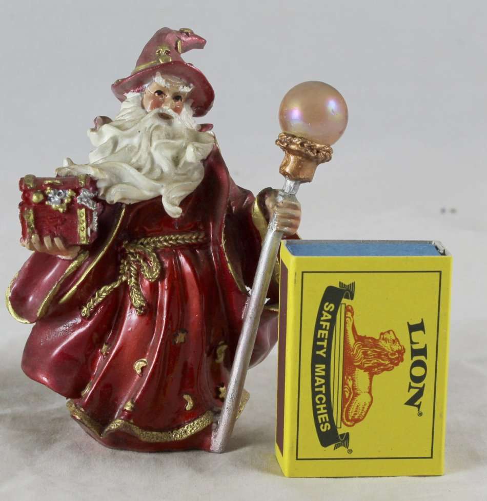 Wizard with Crystal Staff & Treasure Chest - Beautiful! - Bid Now!!!