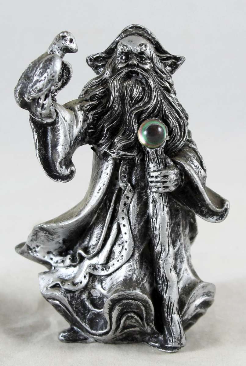 Wizard Holding Bird & Crystal Ball - Beautiful! - Bid Now!!!