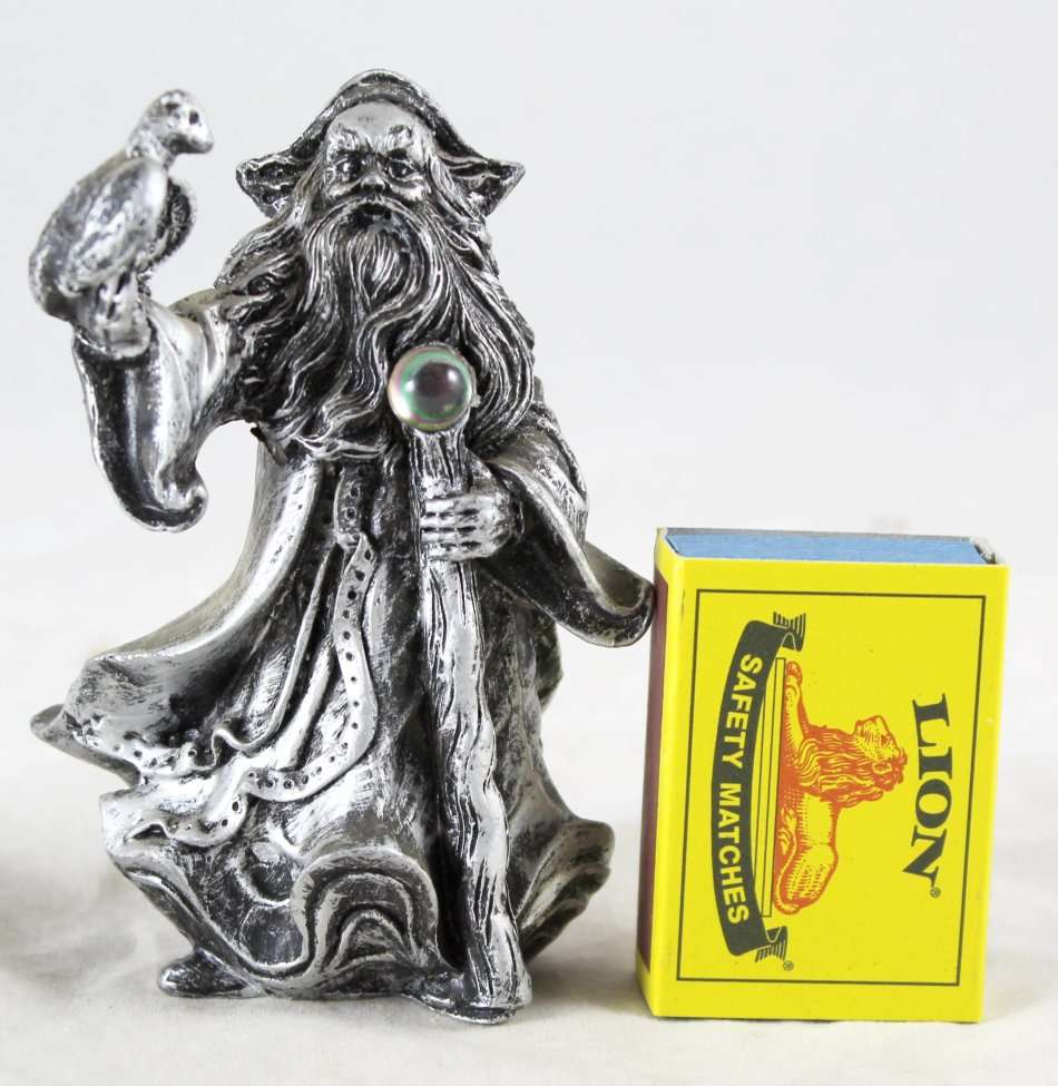 Wizard Holding Bird & Crystal Ball - Beautiful! - Bid Now!!!