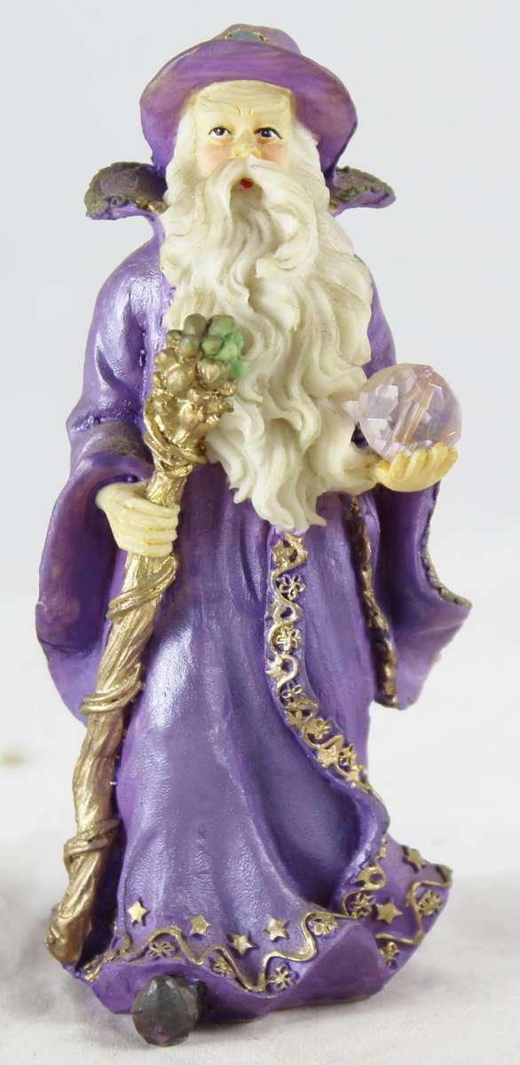 Wizard Holding Staff & Crystal Ball - Beautiful! - Bid Now!!!