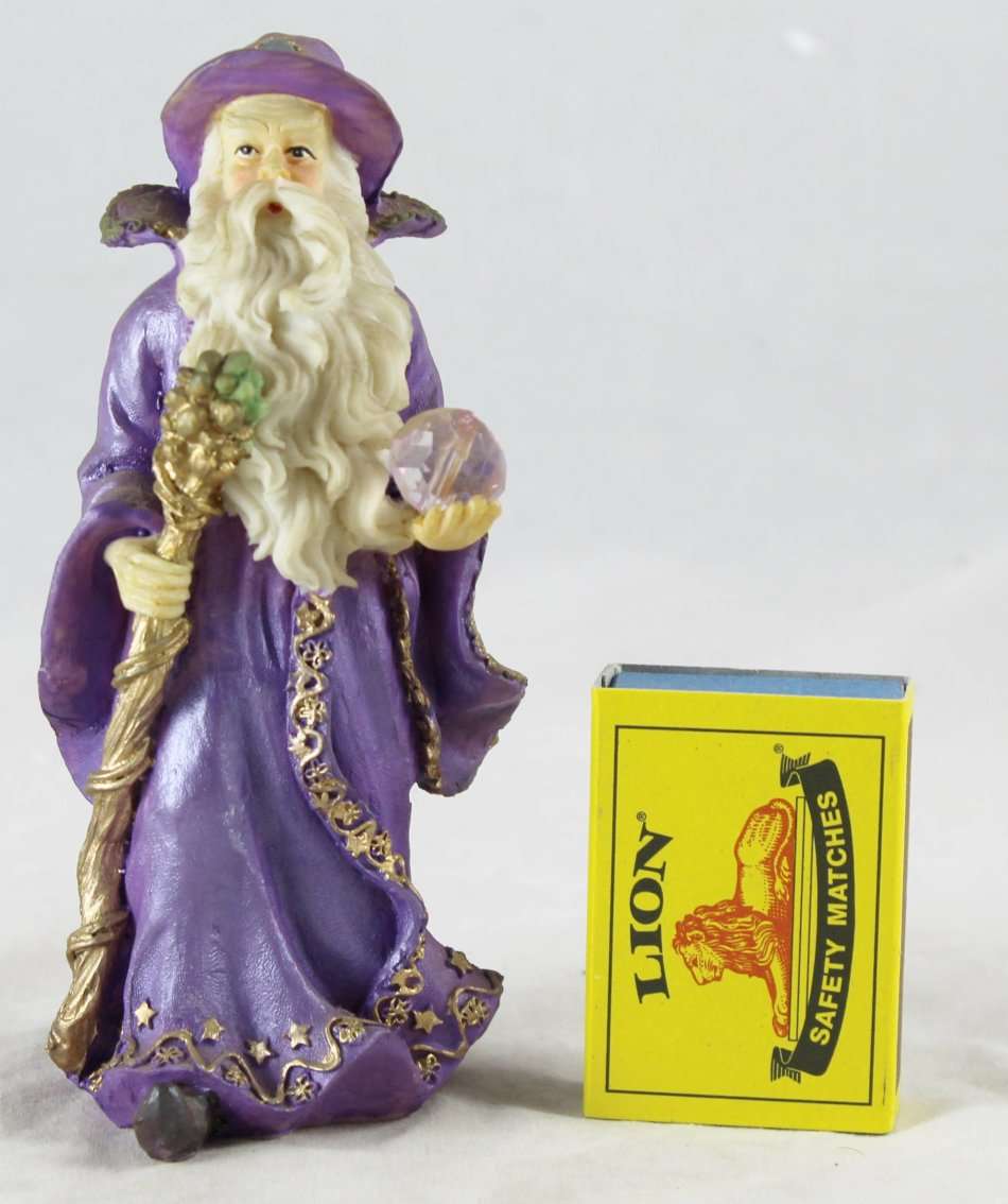 Wizard Holding Staff & Crystal Ball - Beautiful! - Bid Now!!!