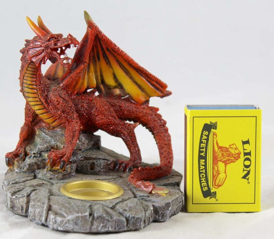Red Dragon with Small Candle Holder - Beautiful! - Bid Now!!!