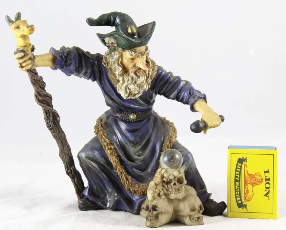 Wizard with Horse Head Staff & Crystal Ball - Beautiful! - Bid Now!!!