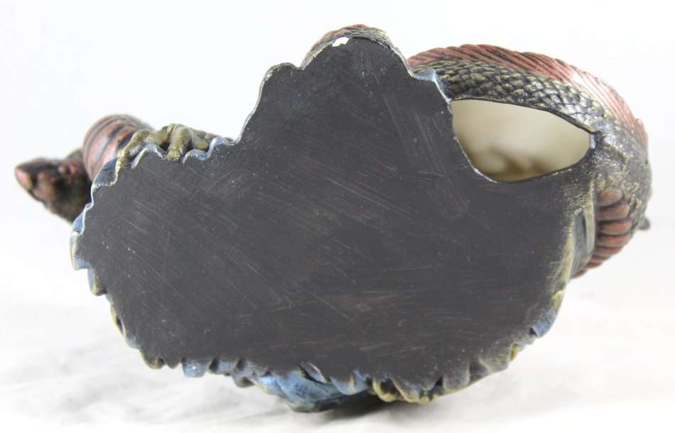 Large Bronze Dragon Sitting on Crystals - Beautiful! - Bid Now!!!