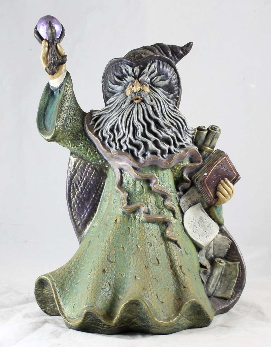Very Large Wizard with Book & Crystal - Beautiful! - Bid Now!!!