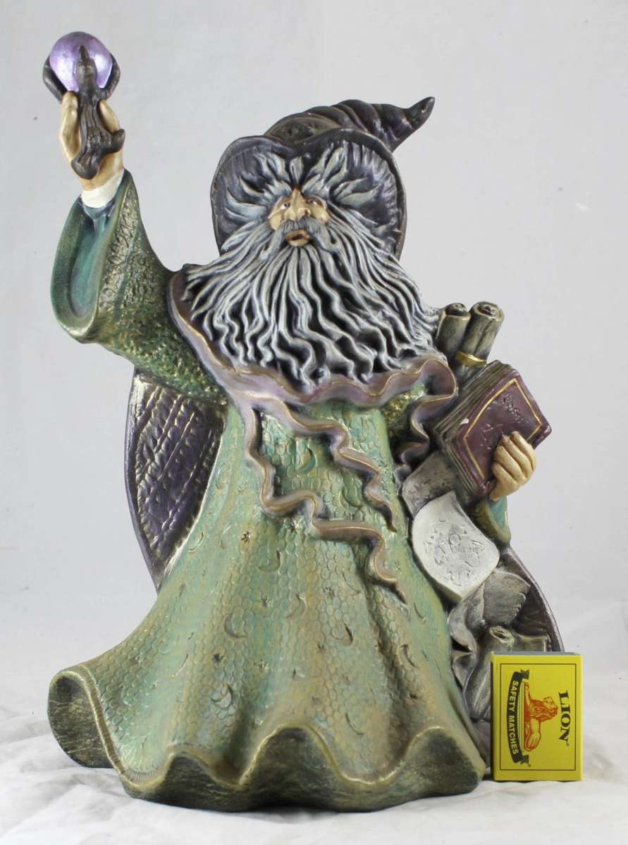 Very Large Wizard with Book & Crystal - Beautiful! - Bid Now!!!