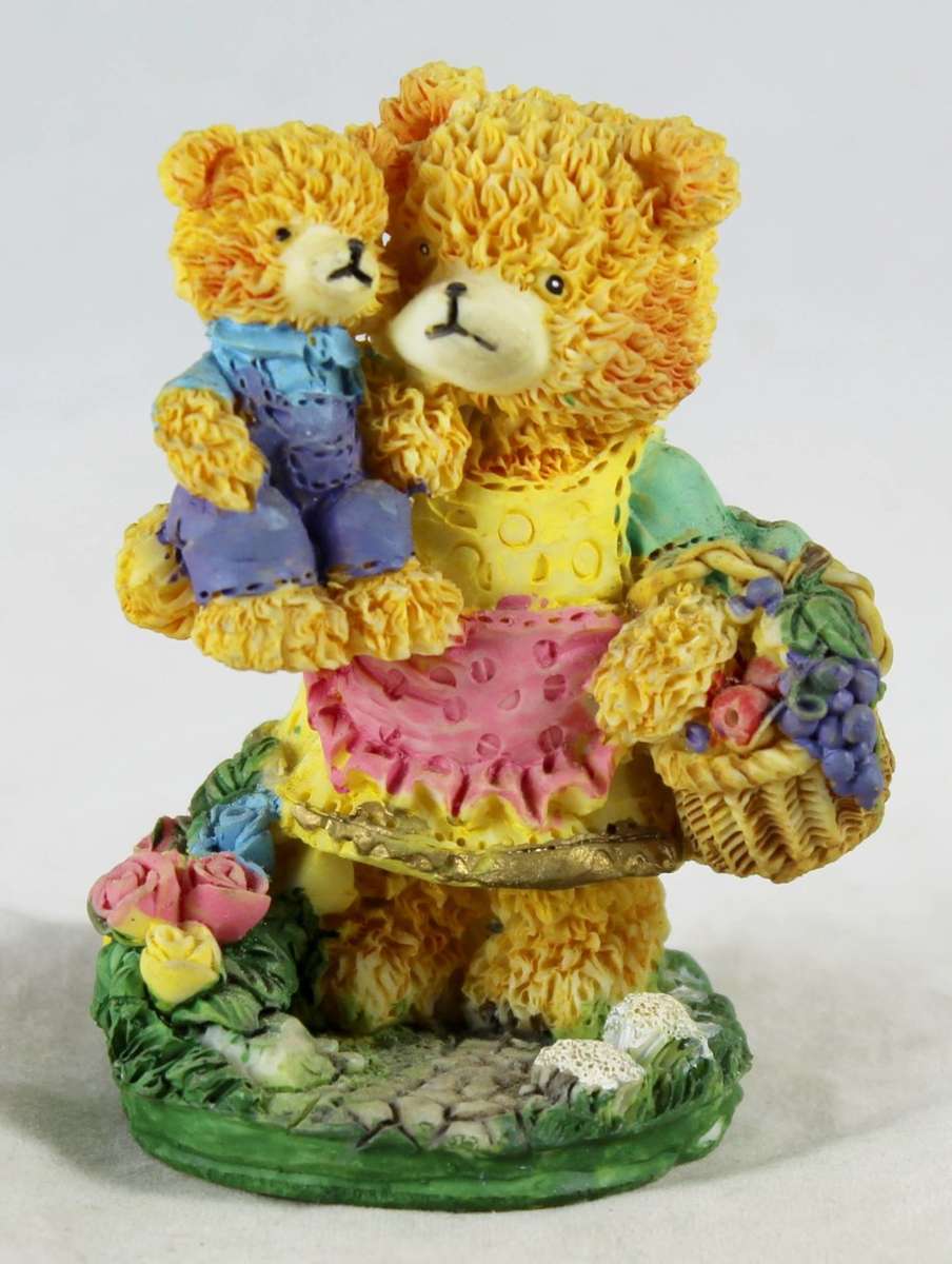 Mother Bear carrying Basket & Baby Bear