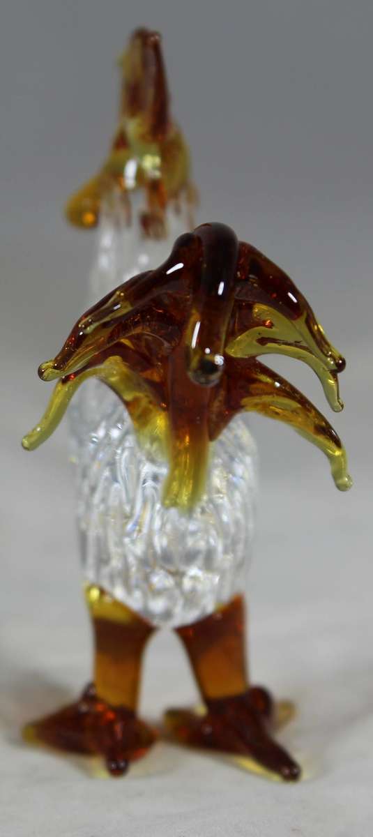 Small Glass - Rooster - Dark Orange - BID NOW!!!