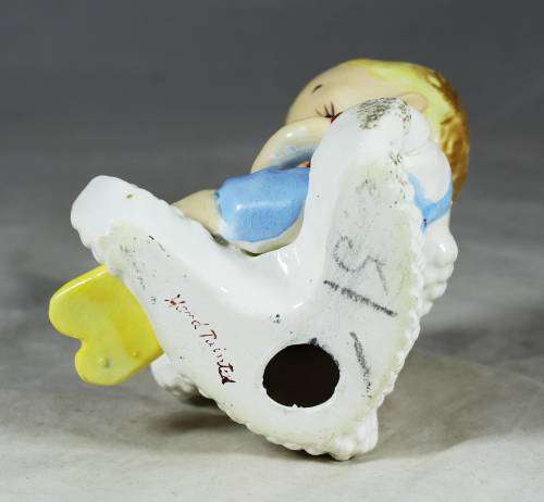 Hand Painted Bunny and Child Figurine- Bid Now!!