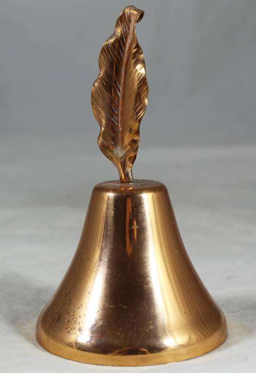 Copper Bell with Feather handle - Bid Now!!