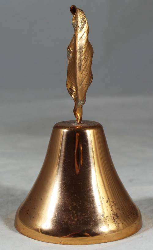 Copper Bell with Feather handle - Bid Now!!