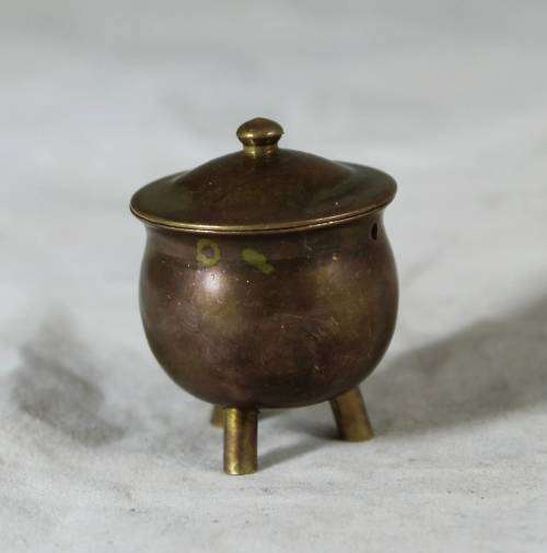 Miniature Brass 3 Legged Pot -  Bid Now!!