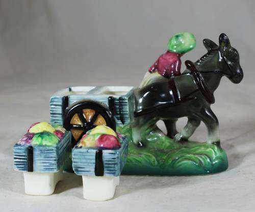 Character Salt and Pepper Set - Woman with Donkey -  Bid Now!!