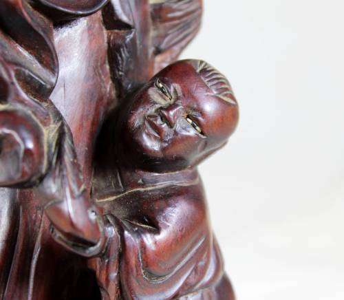 Wooden Fisherman and Child statue - Bid Now!!