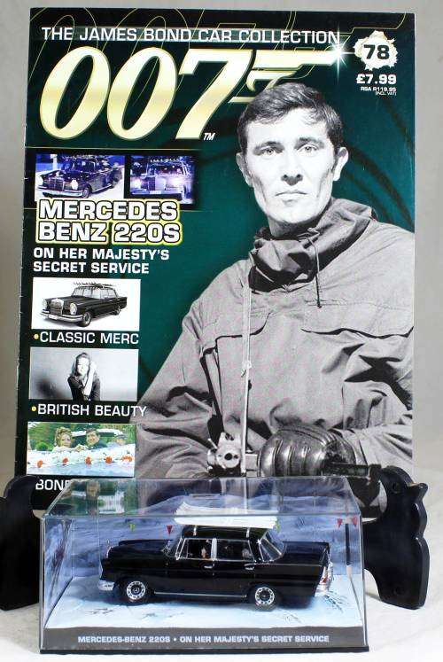 James Bond 007 with magazine - Mercedes Benz 220S #78 -  On Her Majesty`s Secret Service - Bid Now!!