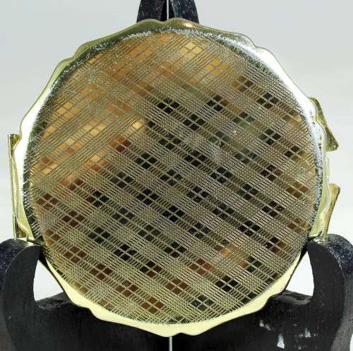 Powder Compact - Gold Herringbone - Bid Now!!