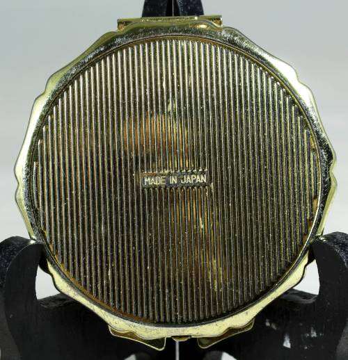 Powder Compact - Gold Herringbone - Bid Now!!