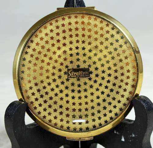 Powder Compact - Stratton - Gold Bubbles - Bid Now!!