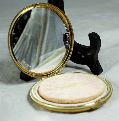 Powder Compact - Stratton - Gold Bubbles - Bid Now!!