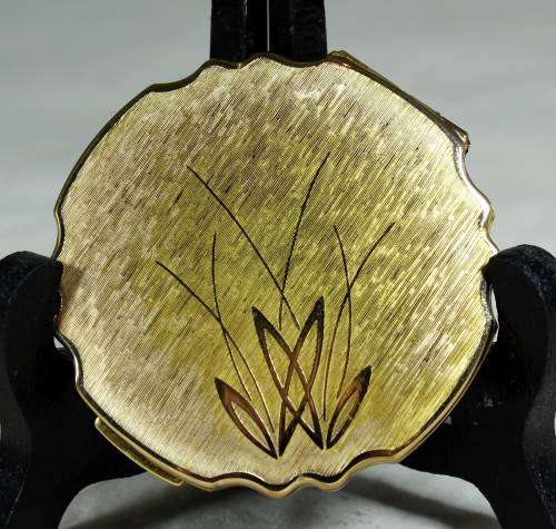 Powder Compact - Stratton - Leaf Design- Bid Now!!