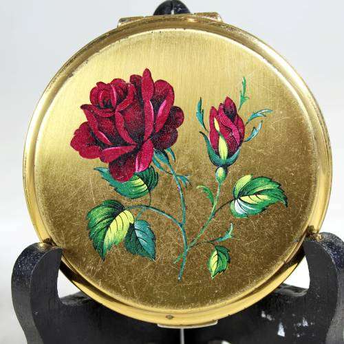 Powder Compact - Stratton - Roses - Bid Now!!