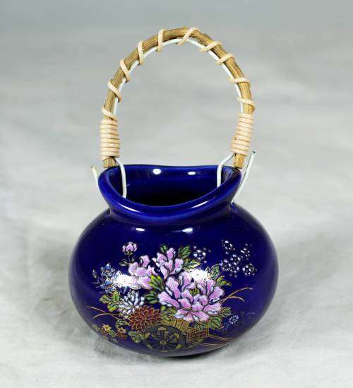 Miniature Fine Cobalt Trinket Holder - Stunning! - Bid Now!!