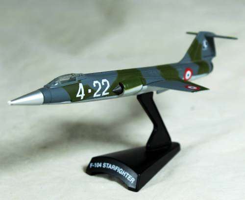 Postage Stamp Planes - Metal Die Cast on Stand -  F-104 Starfighter