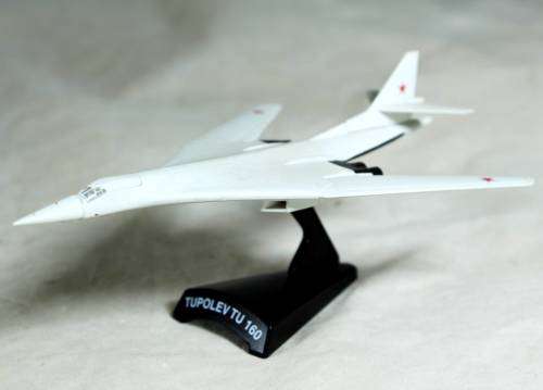 Postage Stamp Planes - Metal Die Cast on Stand -  Tupoleu TU 160 - Bid Now!!