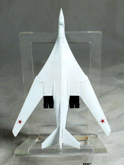 Postage Stamp Planes - Metal Die Cast on Stand -  Tupoleu TU 160 - Bid Now!!