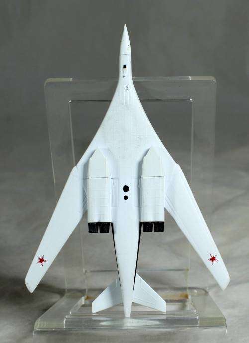 Postage Stamp Planes - Metal Die Cast on Stand -  Tupoleu TU 160 - Bid Now!!