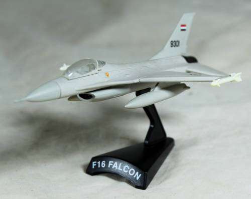 Postage Stamp Planes - Metal Die Cast on Stand -  F16 Falcon - Bid Now!!