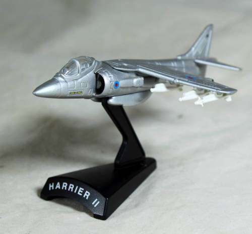 Postage Stamp Planes - Metal Die Cast on Stand -  Mc Donald Douglas AV-8B Harrer 2