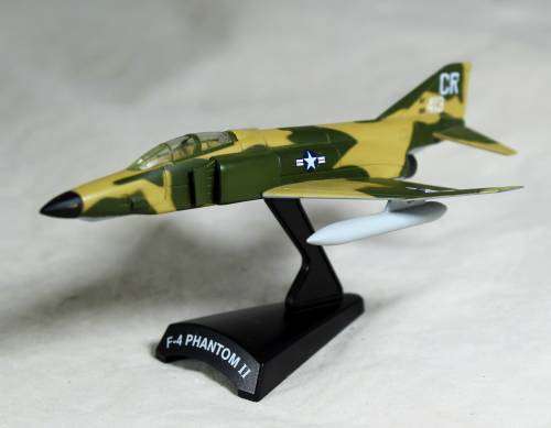 Postage stamp planes - Metal die cast on stand - F-4 Phantom