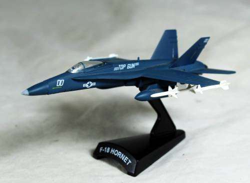Postage Stamp Planes - Metal Die Cast on Stand -   F-18 Hornet  - Bid Now!!
