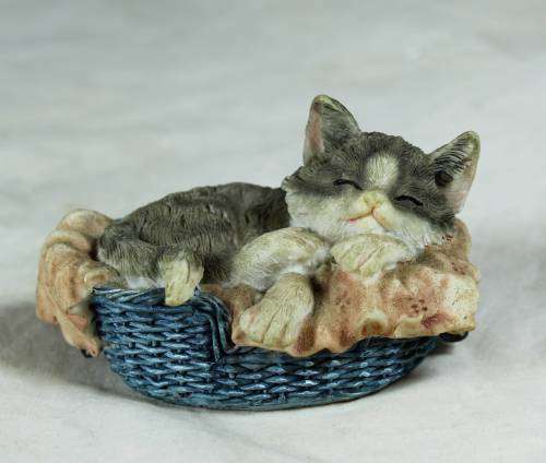 Cat sleeping in a Basket - Bid Now!!!
