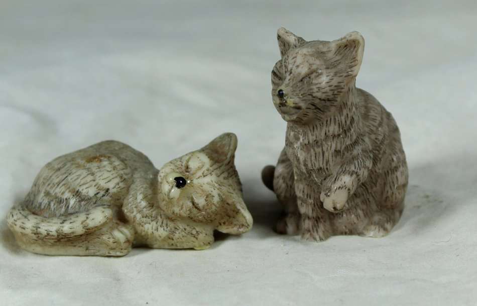 Miniature - Pair of Feral Cats - Beautiful !!!! - Bid Now!!!