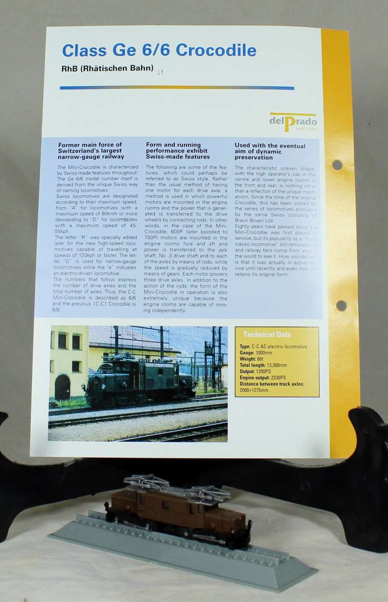 DEL PRADO-LOCOMOTIVES OF THE WORLD-N-GAUGE - RHATISCHEN BAHN CLASS GE 6/6 CROCODILE - BID NOW!!!