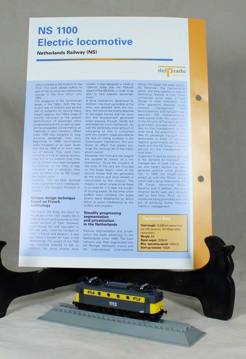 DEL PRADO-LOCOMOTIVES OF THE WORLD-N-GAUGE - NETHERLANDS RAILWAY NS 1100 - BID NOW!!!