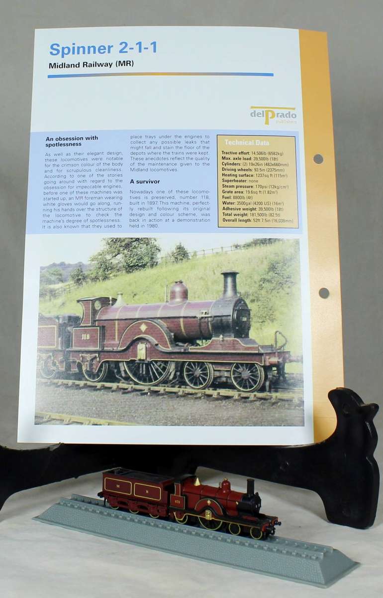 Del Prado - Locomotives of the world - N gauge - Midland railway spinner 2-1-1