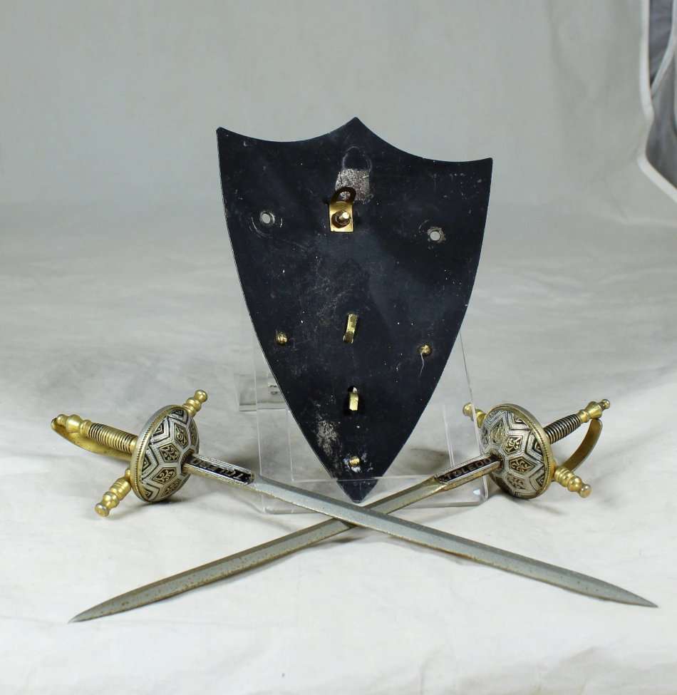 TWO TOLEDO SWORDS WITH SHIELD - BID NOW!!!