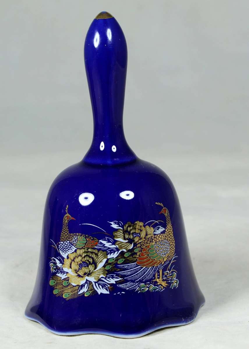A COBALT BLUE ORIENTAL THEMED BELL - BID NOW!!!