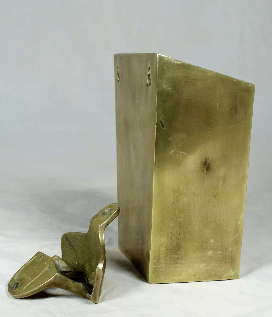 A VINTAGE BRASS COCA-COLA OPENER WITH ORIGINAL BOTTLE TOP CONTAINER - BID NOW!!!!