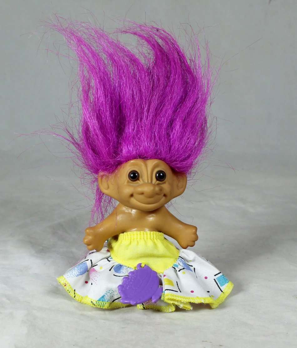 TROLL DOLL WITH A SUMMER DRESS - BID NOW!!!!