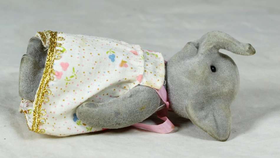 Small furry mother elephant