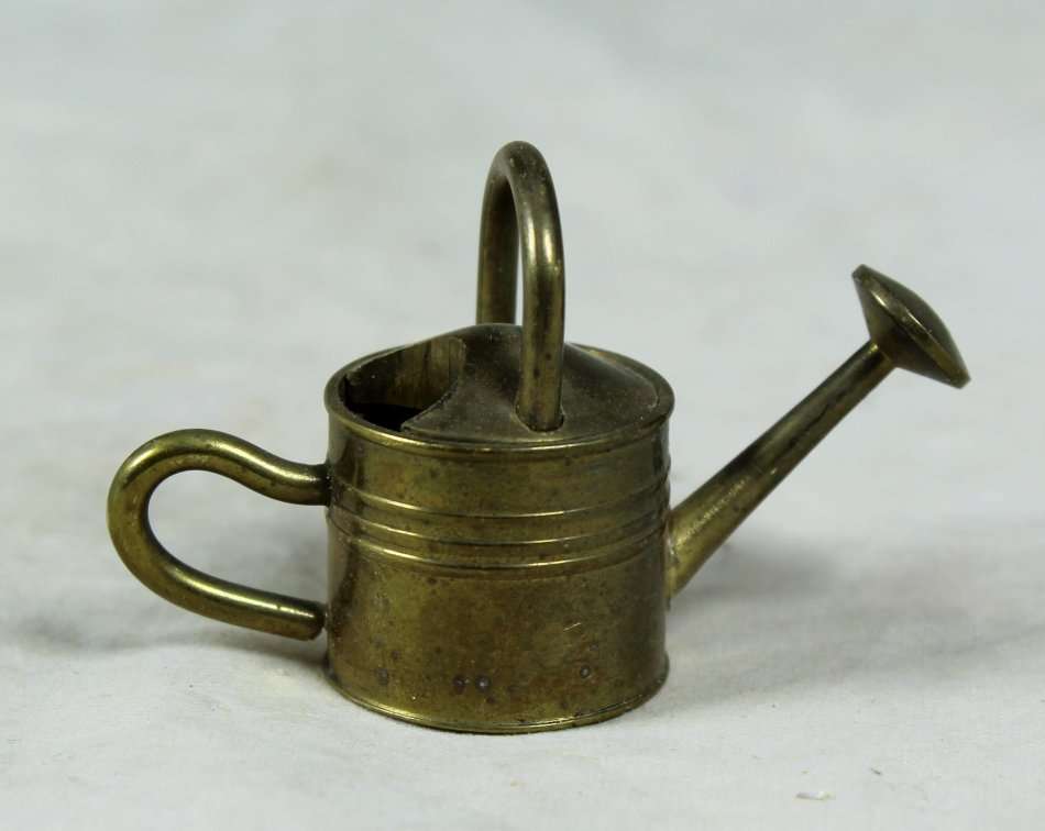 Miniature brass watering can