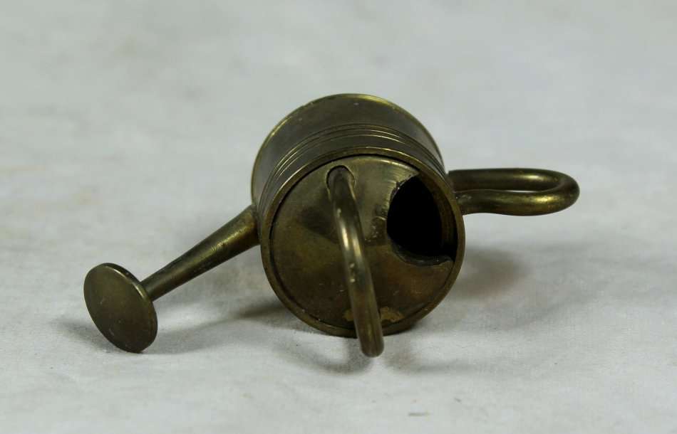 Miniature brass watering can