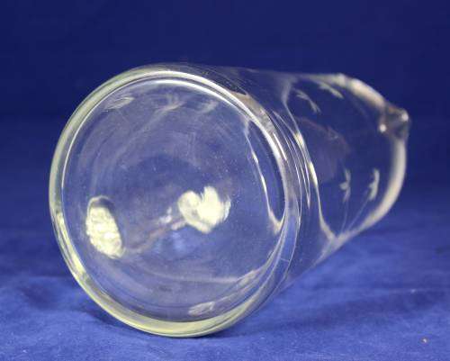 GLASS WATER JUG - BAMBOO ENGRAVED - BID NOW !!!