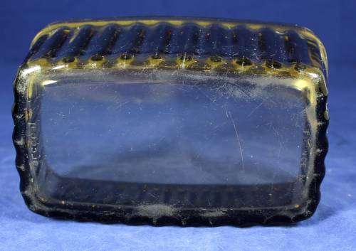 VINTAGE FRENCH ARCOPAL SMOKED GLASS OVEN DISH WITH RIBBED PATTERN - BID NOW!!