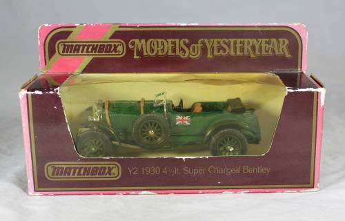 MATCHBOX MODELS OF YESTERYEAR -Y2 1930 41/2 LT SUPER CHARGED BENTLEY 1984 - BID NOW!!!