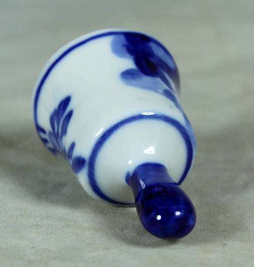 Miniature porcelain blue & white bell